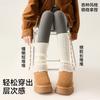 Calcetines JK de Punto Grises para Mujer, Calcetines de Media Pantorrilla, Calentadores de Piernas con Volantes Gruesos Cálidos de Otoño e Invierno
