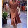 L276 Damei Ai Yuan 2025 Outono Novo Comprimento Médio Confortável Moderno Moda Feminina Vestido Slim
