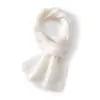 Cachecol 100% caxemira pura para mulheres, versátil com design vazado, perfurado, cor sólida, quente e resistente ao frio, aquecedor de pescoço de tricô, cachecol para atividades ao ar livre