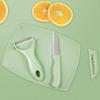 Set de Cuchillos para Fruta de Tres Piezas para Uso Doméstico, Pelador Creativo, Tabla de Cortar Pequeña, Set de Cuchillos para Tabla de Cortar de Cocina