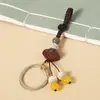 Chaveiro de Carro Pingente Flor de Ameixeira Madeira de Pêssego Cordão Semi-Acabado Tecido à Mão Fivela Viva Acessórios Argola Aberta Pregos de Chifre