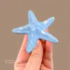 Pinza de Pato Azul Sal Marina Pinza para el Cabello de Estrella de Mar Pinza Lateral para Flequillo Pinza para el Flequillo Accesorio para el Cabello Estilo Vacaciones en la Costa para Mujeres