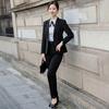 Chaqueta de Traje Pequeña para Mujer Ropa de Trabajo para Entrevista de Negocios Negra Vestido Estudiantes Universitarios Primavera y Otoño Desplazamiento Temperamento Traje Profesional