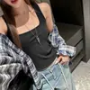 Camisola de Canalé Cuadrado Simple Estilo Coreano para Mujer, Nuevo Top Básico Ajustado Adelgazante Verano 2026