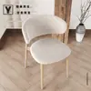 Capa de Cadeira Estilo Linho Nevado Casco de Cavalo para Cadeira de Jantar em Casa, Simples Dividida em Forma de C com Proteção contra Poeira