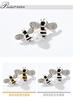Broche de insecto de aleación tridimensional con gota de perla estilo coreano, esmalte al óleo y diamantes completos para mujer