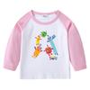 2026 Nueva Camiseta Infantil Transfronteriza de Primavera y Otoño Cuello Redondo Dibujos Animados Manga Larga Camiseta Básica para Niños y Niñas Camiseta de Algodón para Bebé