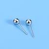 Qiaolanxuan Plata de Ley Imitación S925 Modelo Femenino Estudiante Simple Hecho a Mano Brillante Pendientes de Perlas Redondas Joyería para Hueso de Oreja Bean Venta al por Mayor