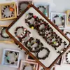 Pulsera DIY Estilo Vintage de Granos de Café Naturales Premium, Imprescindible para Puestos de Cafeterías, Pulsera con Aroma Fuerte de Huella de Gato al por Mayor
