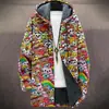 2025 Estación Independiente Transfronteriza Halloween Hawaiano Casual 3D Personalizado Manga Corta Chaqueta Larga de Algodón para Hombre Estilo Holgado