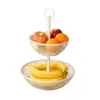 Plato de Fruta Creativo de Doble Capa Nórdico, Bandeja de Fruta de Hierro Forjado, Cesta de Bocadillos para Sala de Estar, Cesta de Almacenamiento de Escritorio para el Hogar, Estilo Europeo Venta al por Mayor de Fábrica