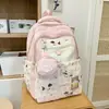 Mochila Nueva Dulce Estilo Universitario para Estudiantes de Preparatoria para Niñas con Buen Aspecto y Costuras de Estampado de Leopardo para Estudiantes de Primaria y Secundaria Mochila de Dos Piezas