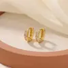 Presilha de orelha redonda geométrica Yilu Prata S925 banhada a ouro, moderna, simples, elegante, versátil para o dia a dia, brincos de fecho de orelha de prata