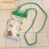 Bolsa de celular plástica de verão, fofa, de desenho animado, transparente, com airbag, à prova d'água, com areia movediça, à prova de choque, bolsa de pendurar para celular para natação