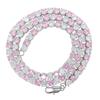 Novo Colar de Zircônia Rosa e Branca de 5mm Moda Europeia e Americana Elegante Versátil Estiloso Simples Corrente de Tênis Feminina Atacado
