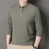 Nueva colección Primavera/Otoño 2026: playera polo casual para hombres de mediana edad, con cuello clásico, adecuada para negocios y uso diario, una camiseta versátil de manga larga para papás