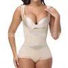 Body Moldeador de Malla Fina Cruzada Europeo y Americano Ropa Interior Sexy de Botón Triangular para Dar Forma al Vientre y Levantar los Glúteos para Mujer