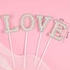 Decoración de pastel de San Valentín Tanabata, confesión, adornos de oso luminoso, cinta de amor, vestido de pastel, complemento