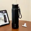 Caneca Térmica de Grande Capacidade Estilo Novo para Meninas, Aço Inoxidável de Aparência Premium 2025 Caneca de Água Portátil, Copo com Separação de Chá e Água para Estudantes