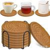 Posavasos de Madera con Manchas Engrosados para Taza y Agua Redondos Vajilla Platos Almohadillas de Aislamiento Manteles Individuales para Bebidas Soporte de Almacenamiento