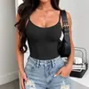 Exclusivo Transfronterizo para Amazon Más Vendido Hebilla Correas de Hombro Ajustables Camisola Mono Ajustado para Mujer Top Base En Stock