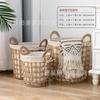 Creative Hotel Hotel Rattan Palha Pastoral Cesta de armazenamento Cesta de armazenamento Tecido Sundries Cesta de armazenamento Roupa Suja Cesta