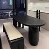 Banqueta Longa de Madeira Maciça Retrô Designer Móveis Medievais Simples Moderna para Casa Banqueta para Trocar Sapatos Banqueta de Descanso para Sapatos Banqueta de Jantar