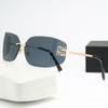 Gafas de Sol Estilo Celebridad de Internet Y2K con Lentes Curvos de Alta Gama, Gafas de Sol sin Montura para Mujer, Gafas de Sol Personalizadas con Protección Solar