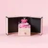 Caixa de Presente Flor Eterna Transfronteiriça Produto Acabado, Presente para o Dia dos Namorados Chinês, Caixa de Presente Ursinho Flor Rosa para Namorado(a), Caixa de Joias, Presente de Dia dos Namorados