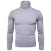 Aliexpress Export Novo Tricô Gola Alta Slim Cor Pura Masculino Tricô Tamanho Grande Moda Casual Pulôver Camisa Básica