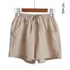 Shorts de Lino de Algodón para Mujer Verano Nuevo Cintura Alta Lino Adelgazante Holgado de Tres Puntos Tallas Grandes Delgados Casuales de Pierna Ancha