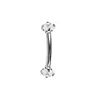 Piercing de sobrancelha em aço inoxidável com zircônia cúbica redonda, haste curva e design popular entre europeus e americanos. Ideal para piercing de sobrancelha, lábio e unha.