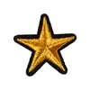 Patch Bordado de Computador Estrela de Cinco Pontas Pequeno Patch de Tecido Bordado com Fio Dourado e Prateado com Suporte Adesivo para Roupas Patch Sem Costura Venda por Atacado