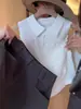 Chaleco de Punto sin Mangas con Cuello Polo Blanco para Mujer, Nuevo Estilo de Verano, Estilo Resort Francés, Elegante, Adelgazante, Top Versátil