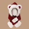 Nuevo Estilo Conjunto de Gorro y Bufanda de Oso con Forro de Felpa, A Prueba de Frío y Mantiene el Calor, Gorro Grueso de Felpa para Ciclismo, Gorro Protector de Orejas, Lindo y Resistente al Frío
