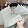 Camiseta tipo Polo Leishbert de Fibra de Bambú y Nylon Elástico Sin Costuras para Hombre de Manga Corta Camiseta de Manga Corta Transpirable de Verano sin Planchar