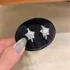 Pendientes de botón de estrella de cinco puntas totalmente pavonados con diamantes, chapados en oro real, con pasador de plata de ley 925, para mujer, exquisita joyería para orejas, venta al por mayor
