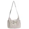 Bolsas 2025 Novo Estilo Coreano Xadrez Cordão Pregueado Bolsa Nuvem Mochila de Grande Capacidade Bolsa de Ombro Bolsa Transversal Bolsa Feminina
