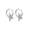 Nuevos pendientes de acero de titanio con estrella de cinco puntas, dorados y plateados, modernos, combinables con todo, estilo frío, pendientes personalizados con clip para la oreja para hombres y mujeres.