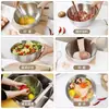 Tazón de acero inoxidable de grado alimenticio para lavar verduras y amasar masa, engrosado para uso en la cocina del hogar, adecuado para hacer ensaladas frías, tazón de paredes rectas