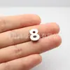8mm 10mm Liga Diamantada Esculpido Liso Contorno Contas Digitais Placa de Estacionamento Temporário Coleira de Animal de Estimação Pulseira Acessórios