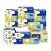 Tempo Depot Papel de Lenço Natural Sem Perfume Papel de Lenço Removível 4 Camadas Espessado 90 Folhas 15 Pacotes Caixa Fechada Papel de Lenço Atacado