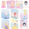 8 tarjetas de goo de cambio de cara de princesa de dibujos animados originales collage rompecabezas DIY cuenta manual funda de teléfono móvil decoración de cuaderno impermeable