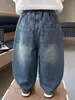 Calça Jeans Denim Masculina Primavera e Outono Menino Bonito Estilo Coreano Calças Casuais 2026 Nova Calça Versátil Infantil Comércio Exterior