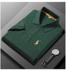 Verano Transfronterizo Nuevo Solapa Camiseta de Hombre Color Sólido Algodón Polo Camiseta de Hombre Amigable con la Piel Bordada Combinable Manga Corta Hombre
