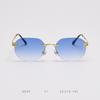 D034 Gafas de Sol de Película Color Metal Retro Ins de Celebridad de Internet Europeo y Americano Moda Femenina Personalidad Gafas de Sol sin Marco Hombres