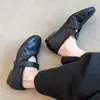 Zapatos de Cuero Peludos de Felpa de Moda para Mujer para Otoño e Invierno, Zapatos de Algodón de Velcro de Nicho con Forro Polar Adicional, Mocasines Casuales sin Cordones