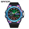 Reloj Sanda 6008, deportivo de moda, multifunción, electrónico para estudiantes, reloj de cuarzo resistente al agua para hombre, de una generación, venta al por mayor