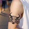 Tatuaje Temporal Adhesivo de Toro Colorido Impermeable Duradero Manga Completa del Brazo Manga Completa de la Pierna Estilo Europeo Americano Brazalete de Cabeza de Toro Temporal