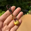 Shajin Cobre Xiao Pang Fu Candado Cadena para Teléfono Móvil Colgante Campana Bolsa Fu Bolsa de Paz Colgante para Llaves Correa Colgante Regalos para Hombres y Mujeres